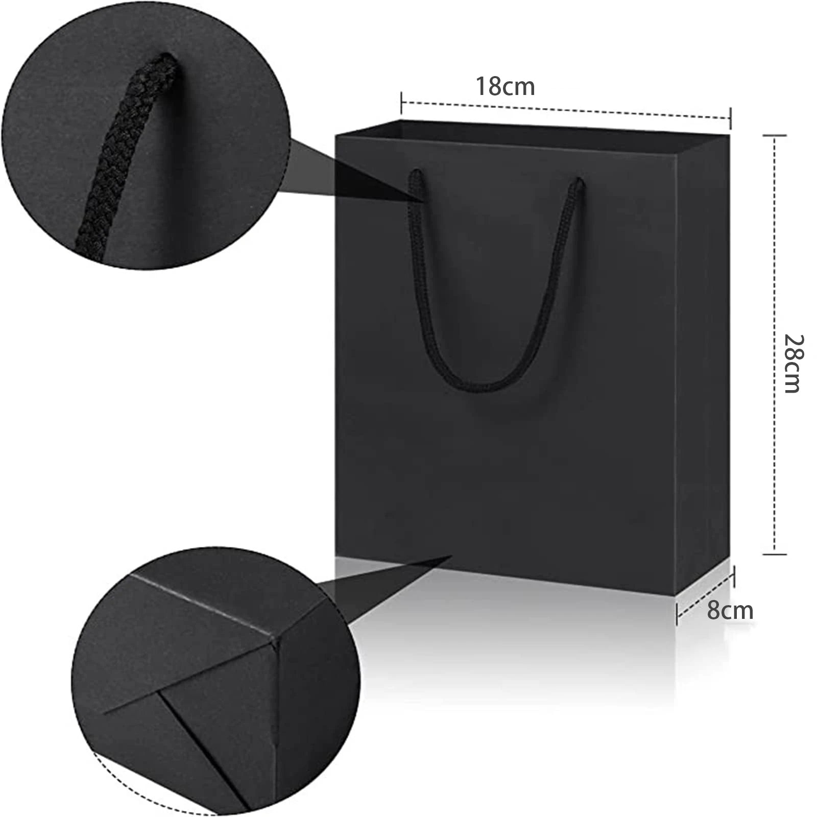 3pcs Black Magnetic Gift Box with Lid Ribbons Paper Bags Shredded Paper Filler for Valentine's Day Presents Packaging Box
