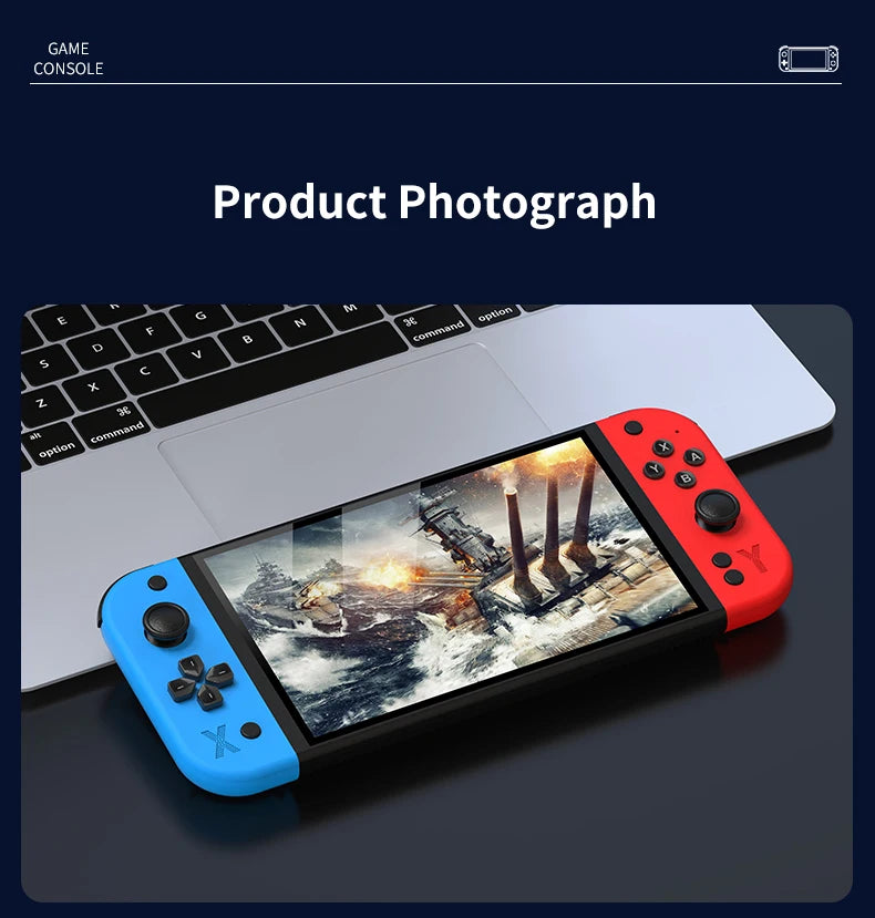G90 7-inch 64GB 4000mAh portable handheld game console arcade suitable for PSP/PS1 retro TV game controller boys' gift
