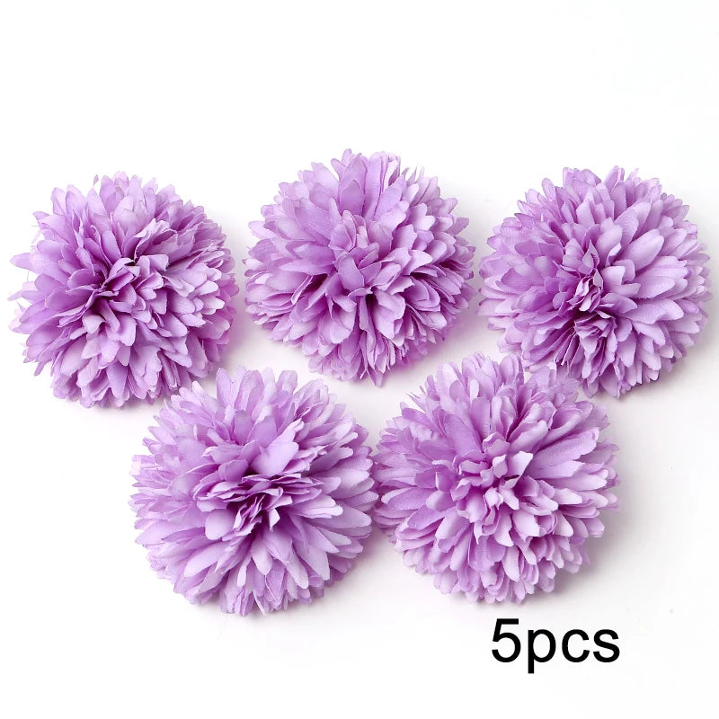 Purple Artificial Flowers Heads Silk Fake Flowers For Home Decor Party Wedding Decoration DIY Valentine's Day Gifts Accessories