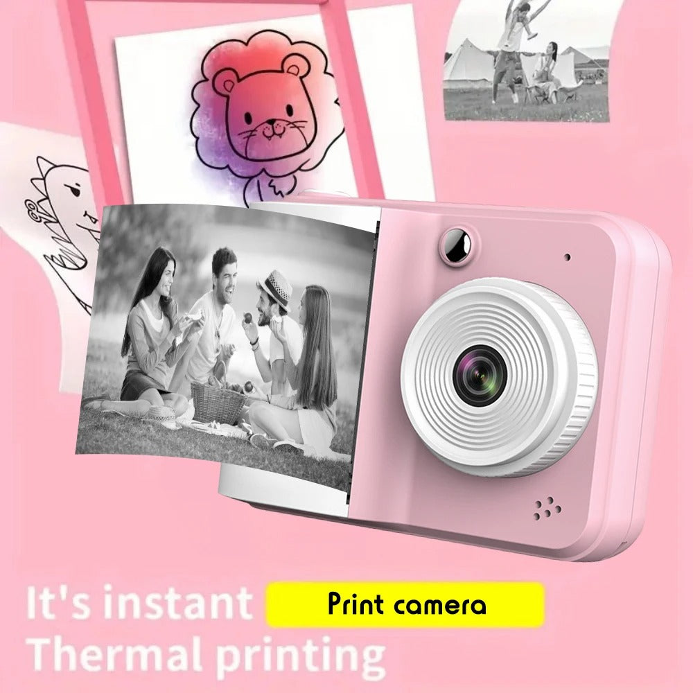 Children Digital Camera Instant Print Toys For Kids Thermal Print Camera HD 1080P Photo Printing Camera With 3 Rolls Print Paper