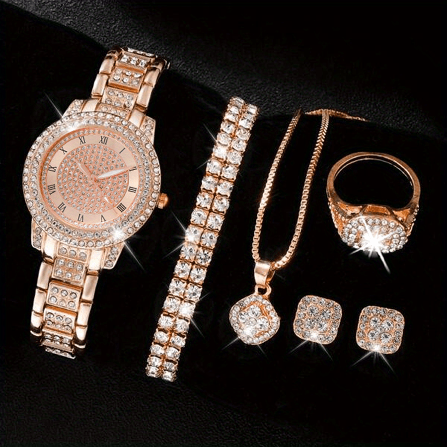 1 Piece Of Ladies' Quartz Watch And 6 Pieces Of Jewelry
